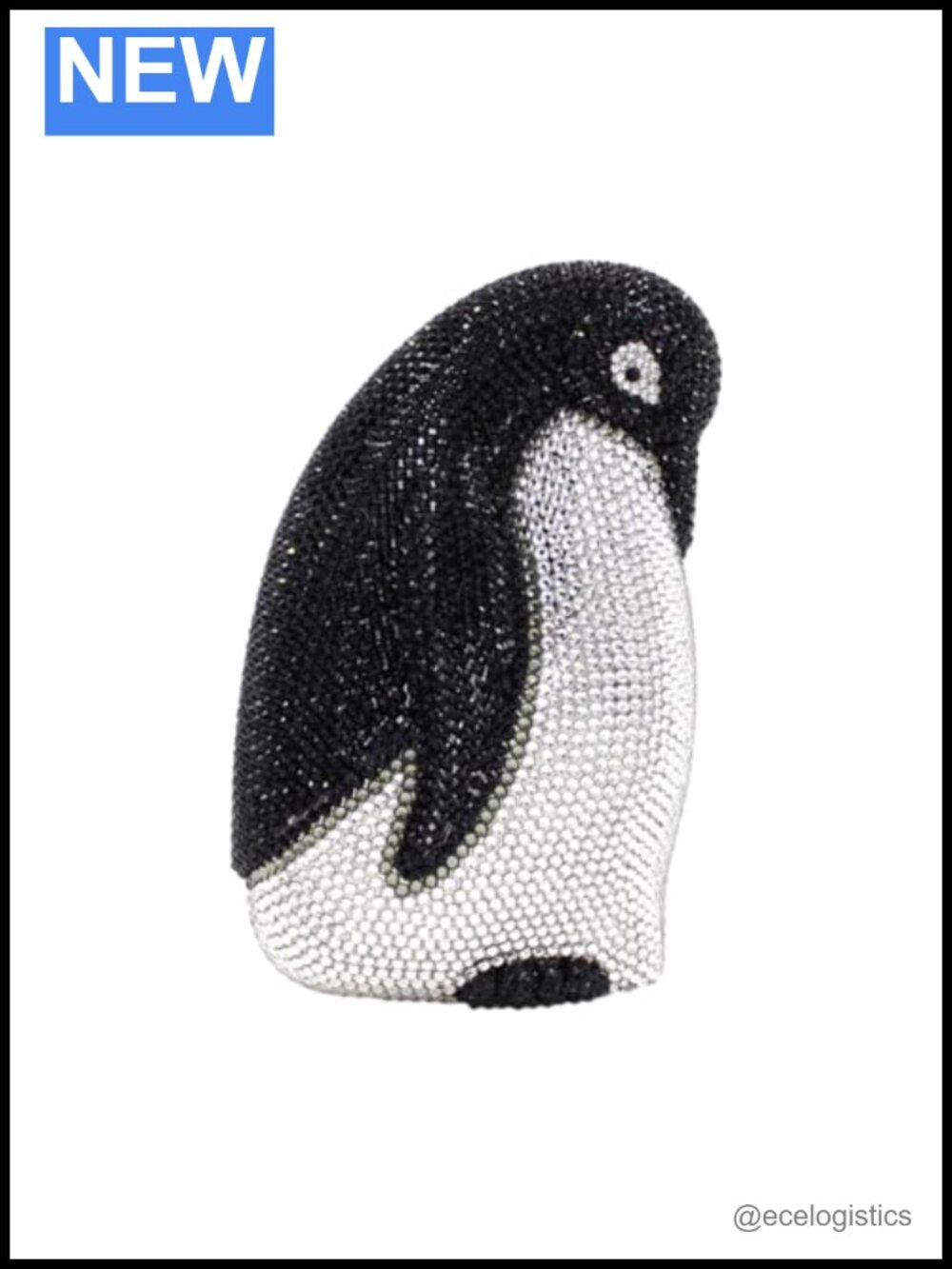 Rhinestone Penguin Clutch Evening Bag Crystal Bling Party Wedding Purse